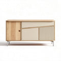 Wooden sideboard with sliding door and adjustable shelving 120 x 40 x 70cm