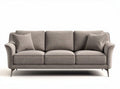 Three-seat sofa in gray fabric with removable cushions measuring 200 x 90 x 85cm