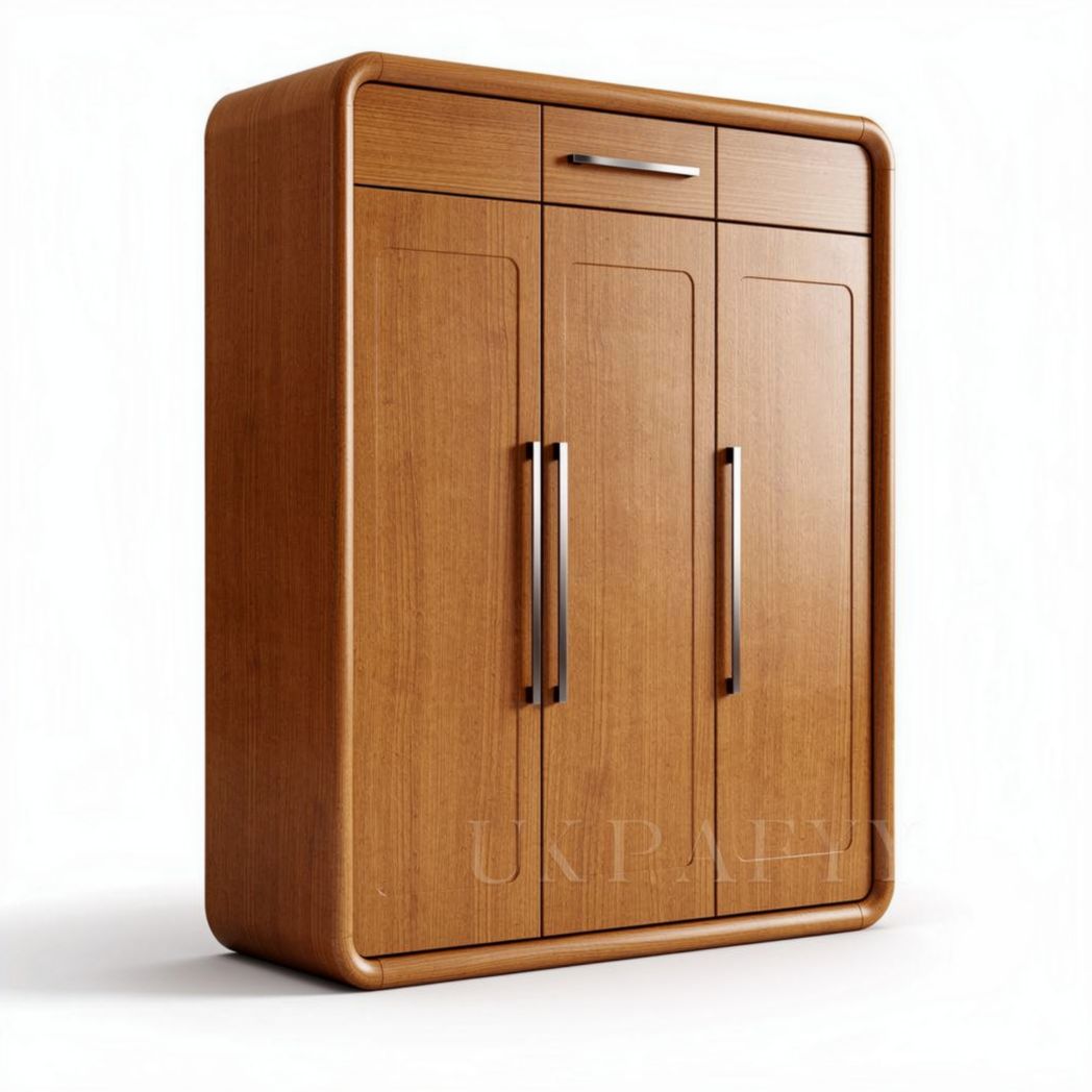 Wooden storage cabinet with three doors and modern design 80 x 50 x 120cm