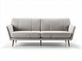 Gray fabric sofa with modern design and tapered wooden legs 210 x 85 x 85cm