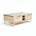 Wood and metal coffee table with storage dimensions 120 x 60 x 40cm